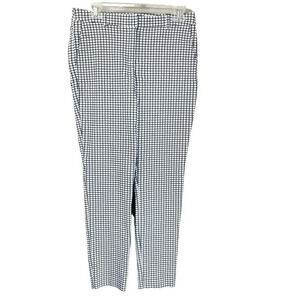 Rachel Zoe Women Black White Ankle Pants Size 6 Tapered Plaid Pockets Windowpane